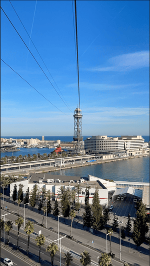 view from the port cable car barcelona